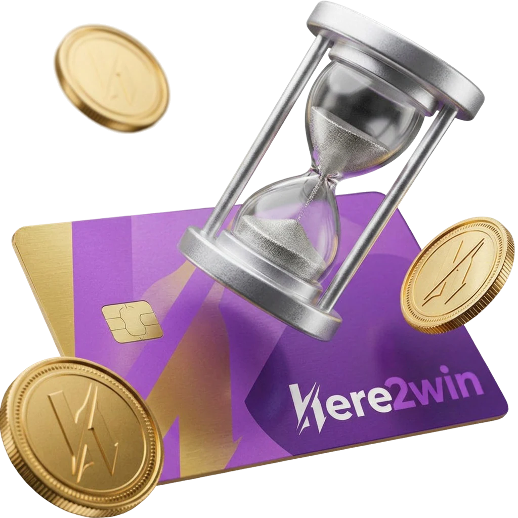 Hourglass resting on a bank card, a reminder that verification is a one-time step before withdrawal