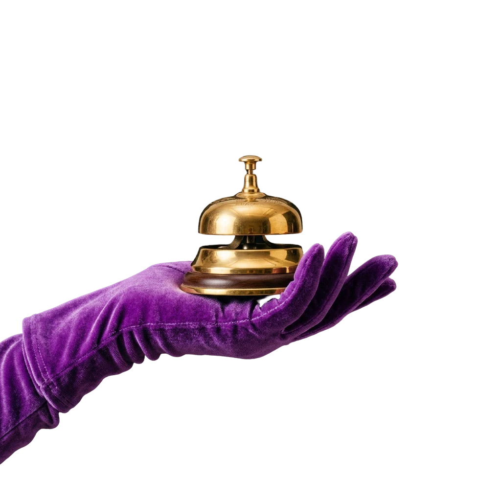 Gold service bell representing Here2Win Casino's support channels