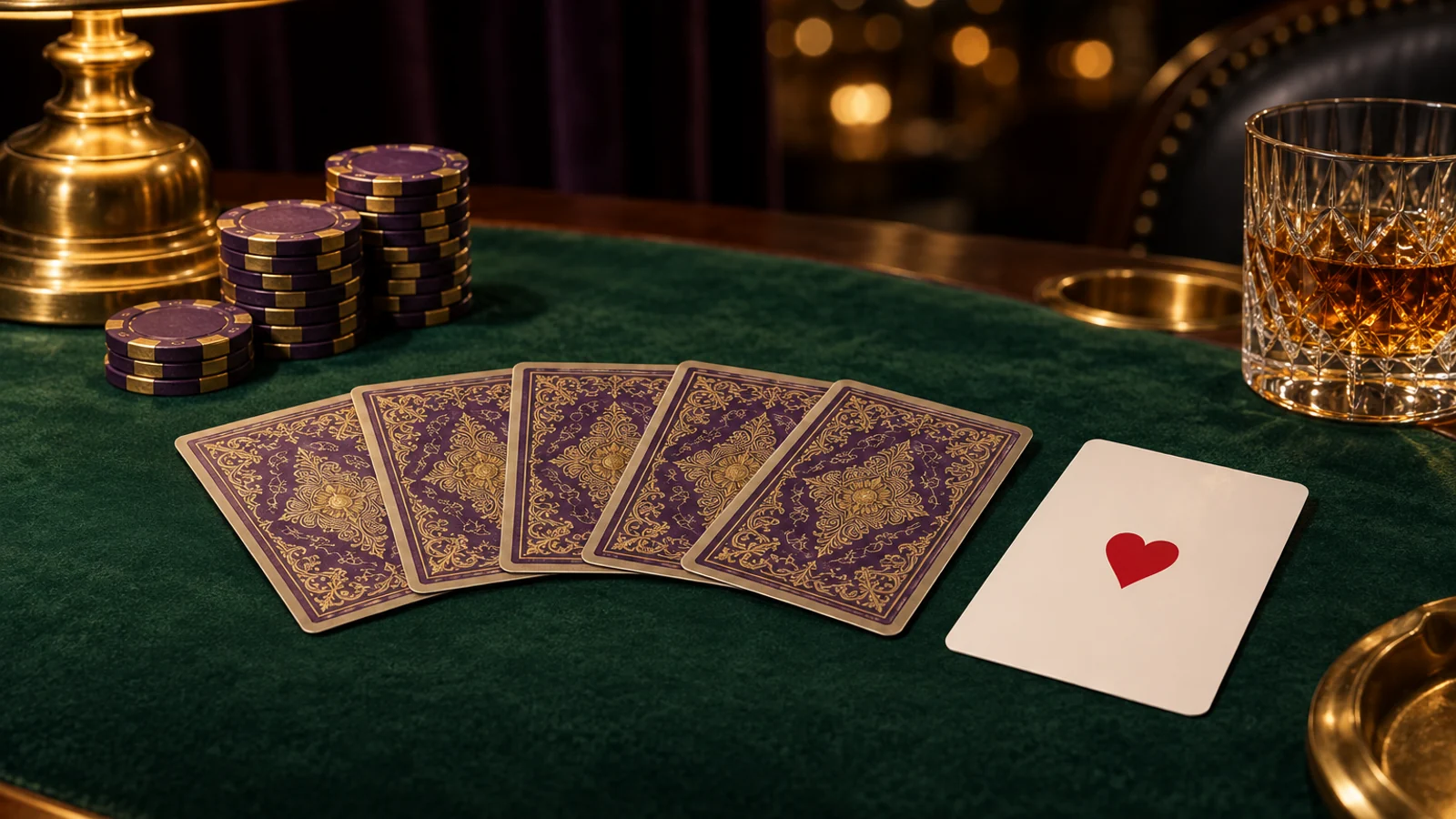 Casino card table set for a themed tour of the games covered in this guide